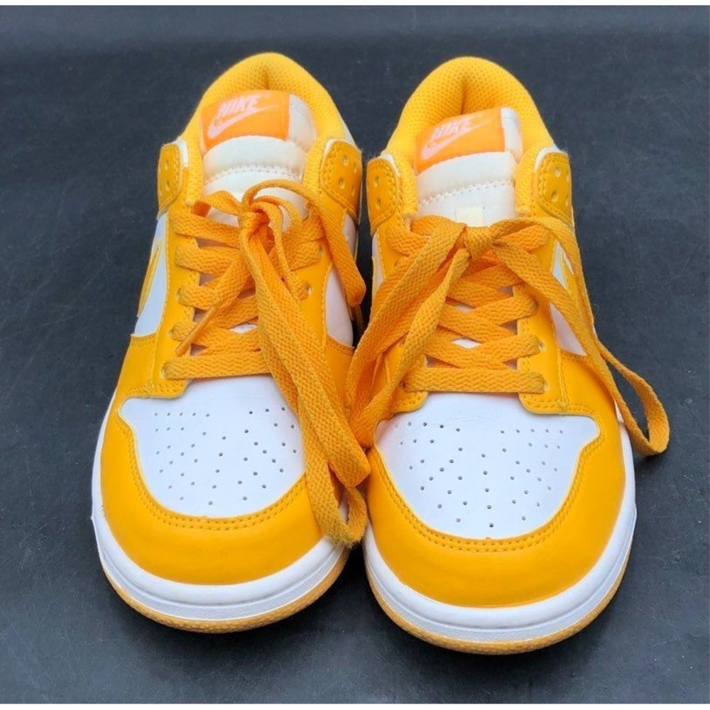 Nike Dunk Low Laser Orange Women 7 White Classic Retro Athletic Sneakers EUC
